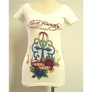 Ed Hardy（エドハーディー） Tシャツコレクション W02VNEK297 13 WH（ホワイト Vネック） Sサイズ