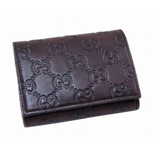 GUCCI（グッチ） カードケース/名刺入れ 120965 A0V1R 2019 GG 型押し牛革（ダークブラウン）