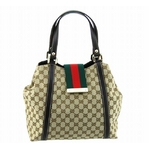 GUCCI（グッチ） ショルダーバッグ 211936 FTATG 9791 GGキャンバス×レザー（ベージュGG柄×ダークブラウン）