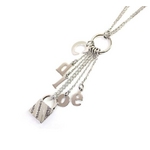 CHLOE(クロエ) 2O0139-AC3-119 パディントン ロゴモチーフ ネックレス ベージュ×シルバー