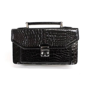クロコダイル革 ハンドバック CROCODILE ブラック シングルファスナーBA
