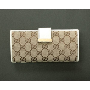GUCCI(グッチ) 212089 FFP5G 9761 GGキャンバス 長財布 ベージュ×アイボリー