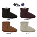 emu AUSTRALIA(エミュー オーストラリア) W20003 MINI リボンムートン(シープスキン)ブーツ BRONTE MINI(ブロンティミニ)  ブラック 23cm