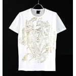 FATE(フェイト) 09新作 プリントクルーTシャツ ベートーヴェン柄 カットソー ホワイト 金箔  L
