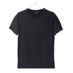 FATE(フェイト) 09新作 VネックTシャツ カットソー シルケット ブラック  M