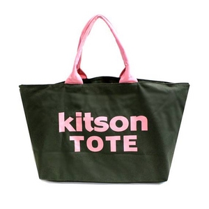 KITSON(キットソン) 3142 ショッピングトートバッグ キャンバス カーキ×ピンク
