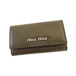 MIUMIU(ミュウミュウ) MIUMIU 5M0222 PIOMBO MORDORE' 6連キーケース メタリックグレー