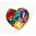 MARC BY MARC JACOBS(マークバイマークジェイコブス) Gem Heart Ring 73656 ゴールド×マルチ リング