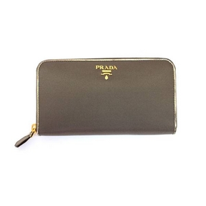 PRADA(プラダ) 1M0506 TESS+SAFFI FUMO MORDORE ラウンドファスナー長財布
