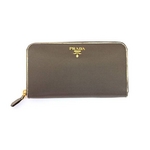 PRADA(プラダ) 1M0506 TESS+SAFFI FUMO MORDORE ラウンドファスナー長財布