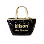 KITSON（キットソン） トートバッグ 0 SEQUIN MINI TOTE ミニスパンコール 2009新作 ゴールド×ブラック（3563）