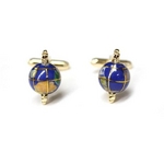 カフリンクス 地球儀カフス Gold Spinning globe Cufflinks