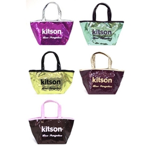 KITSON（キットソン） sequin mini ミニスパンコール トートバッグ フクシア×シルバー（3604）