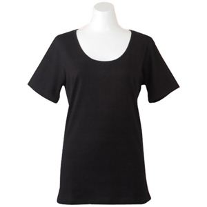 Deol(デオル) UネックTシャツ 女性用 ブラック LLサイズ
