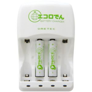 ドリテック 急速充電器 エコロでん 単4充電池2個入り RB-504WT