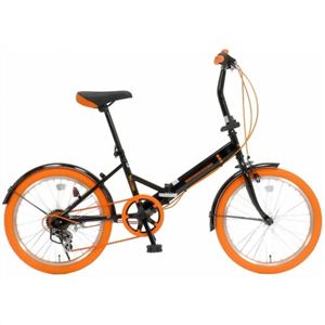 20インチ 折り畳み自転車カラータイヤモデル外装6段変速付 GFD-206TOR オレンジ
