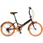 20インチ 折り畳み自転車カラータイヤモデル外装6段変速付 GFD-206TOR オレンジ