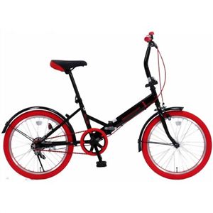 20インチ 折り畳み自転車カラータイヤモデル GFD-20TNRD レッド