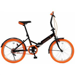 20インチ 折り畳み自転車カラータイヤモデル GFD-20TNOR オレンジ