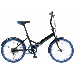 20インチ 折り畳み自転車カラータイヤモデル GFD-20TNBL ブルー