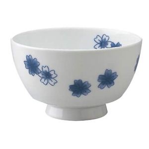 安寿 茶付(小) 染付桜ちらし