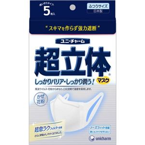 超立体マスク かぜ・花粉用 ふつう 5枚 【6セット】