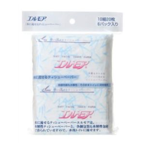 エルモア 水に流せるポケットティシュー 6P 【18セット】