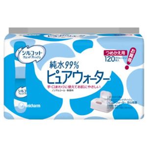 シルコットウェットティッシュ ピュアウォーター 詰替 60枚入り2パック 【7セット】