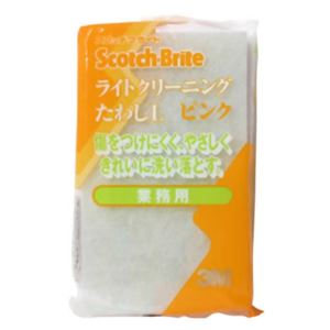 スコッチブライト ライトクリーニングたわし Lタイプ ピンク(業務用) 【6セット】