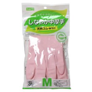 しなやか中厚手 天然ゴム M ピンク 【9セット】