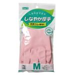 しなやか厚手 天然ゴム M ピンク 【7セット】