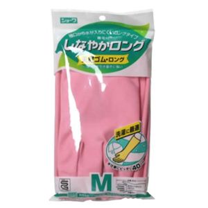 しなやかロング 天然ゴム M ピンク 【5セット】