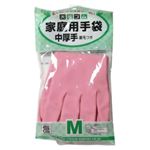 天然ゴム家庭用手袋 中厚手 M ピンク 【32セット】