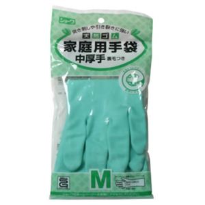 天然ゴム家庭用手袋 中厚手 M グリーン 【24セット】