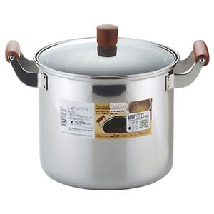 ヨシカワ ナチュラルクッキング 寸胴鍋 22cm (強化ガラス蓋付) SH9518