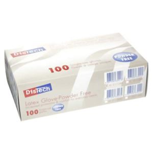 ディステック ラテックスグローブ パウダーフリー100枚 XS D-1124A