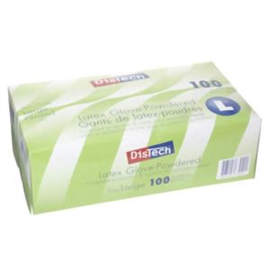 ディステック ラテックスグローブ パウダー付100枚 L D-1125D