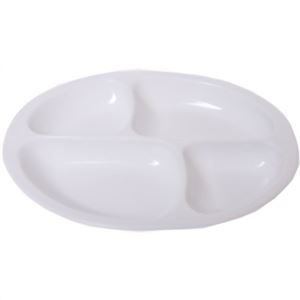 強化磁器 ユーディエッグ仕切り皿4分割タイプA ピュアホワイト 74270-PW