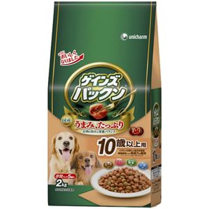 ゲインズパックン 半生タイプ 10歳からの愛犬用 ビーフ・ささみ・緑黄色野菜・小魚入り 2kg