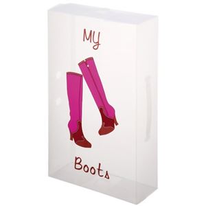 竹炭シート付き クリアブーツケース ピンク