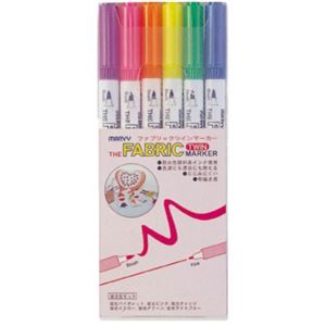 ファブリックツインマーカー 蛍光色セット No.3522-6C