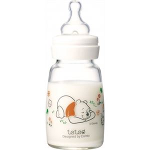 テテオ くまのプーさん 哺乳びん 耐熱ガラス製 100ml