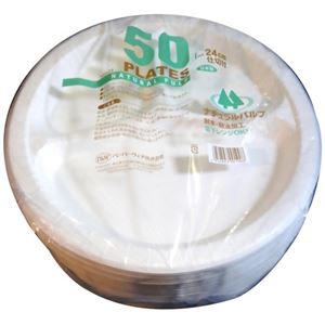 ナチュラルパルププレート(仕切付) 24cm 50枚