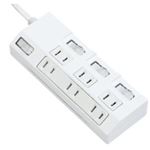 パナソニック ザ・タップ マルチシリーズ 個別・集中スイッチ付 6個口 2m ホワイト WHA29263WKP