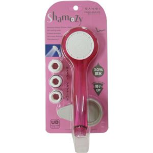 サンエイ 節水シャワーヘッド シャモジー PS3963-80XA-CP6 スケルトンワインレッド