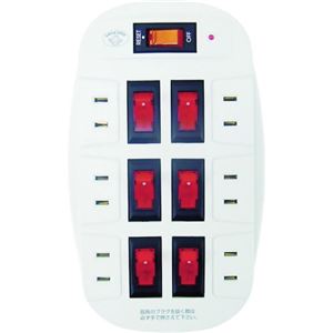 スマイルキッズ 雷ガード付 6口節電コンセント ASW-017