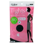 セシール タイツ 2足組 80デニール ブラック L-LL