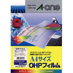 エーワン OHPフィルム インクジェットプリンタ用 A4サイズ 10枚入 27077