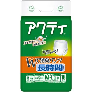 アクティ パンツ式 Wで消臭長時間 M-Lサイズ 5回吸収 18枚入