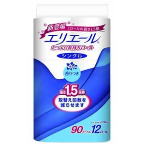 エリエール トイレットティシュー たっぷり長持ちロール 香りつき シングル12R入